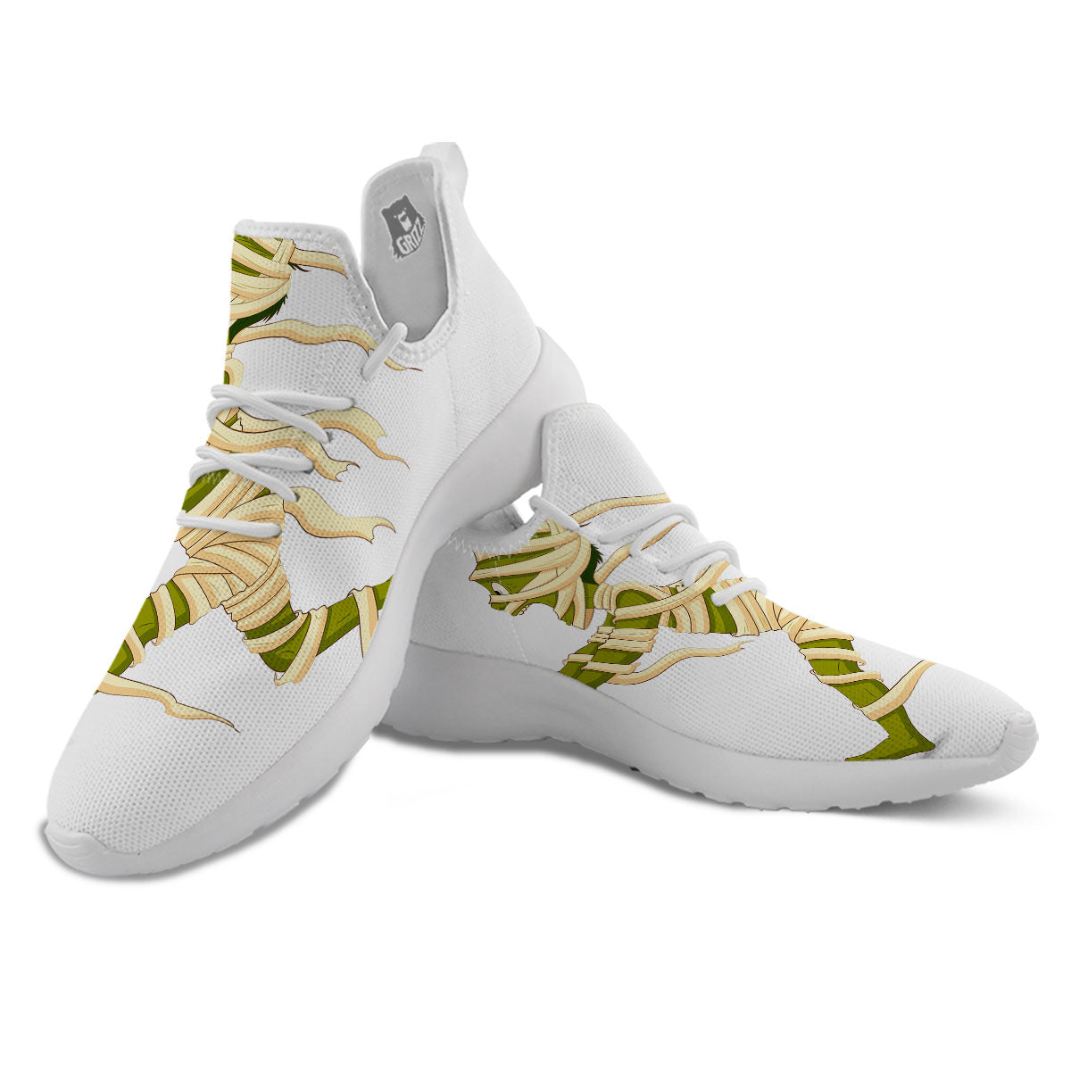 Mummy Running Print White Athletic Shoes-grizzshop