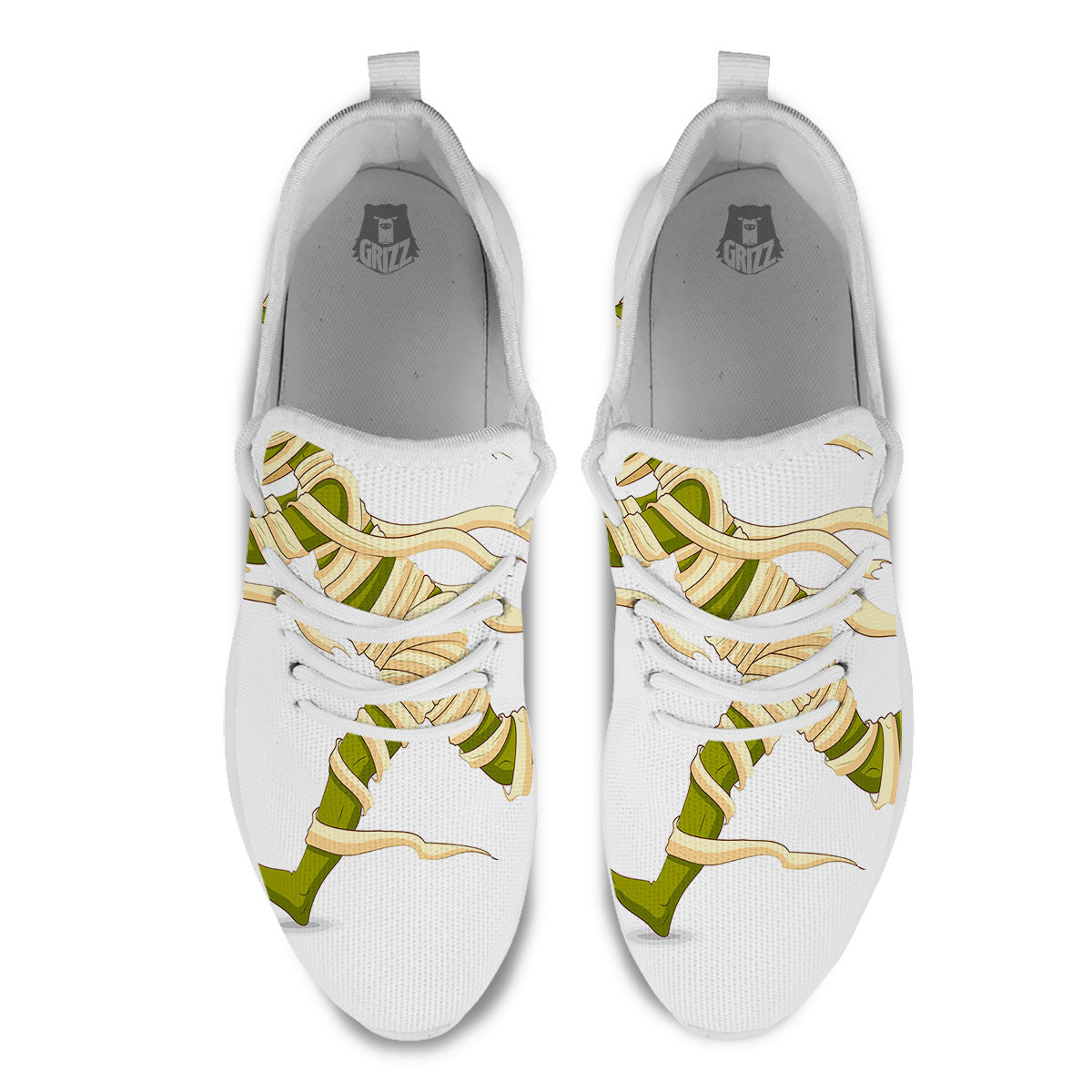 Mummy Running Print White Athletic Shoes-grizzshop