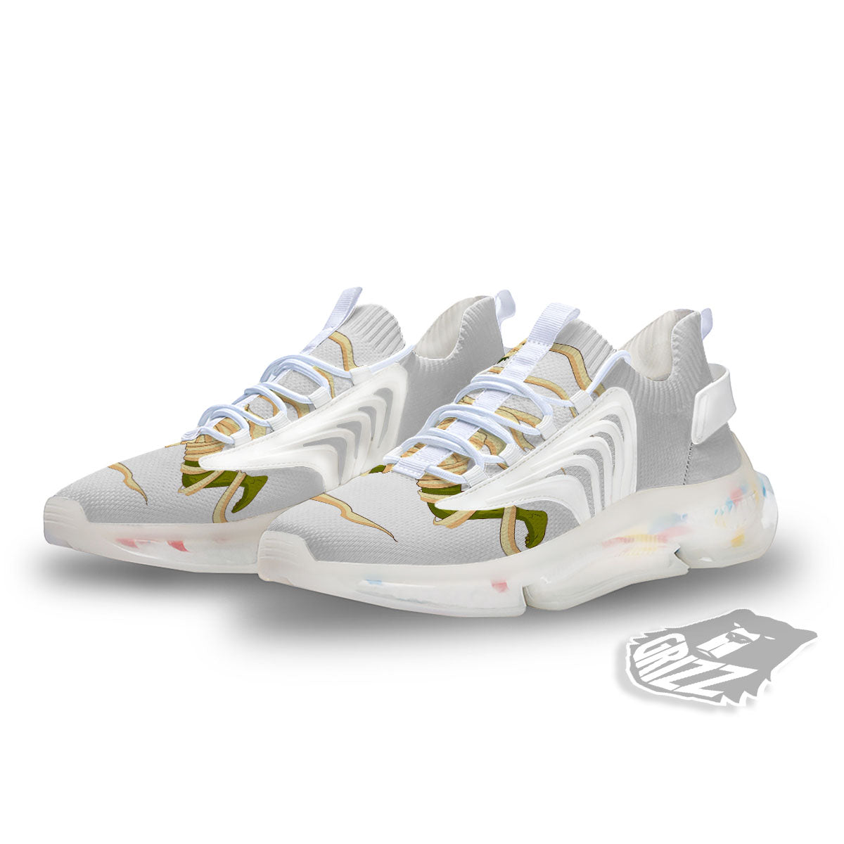 Mummy Running Print White Gym Shoes-grizzshop