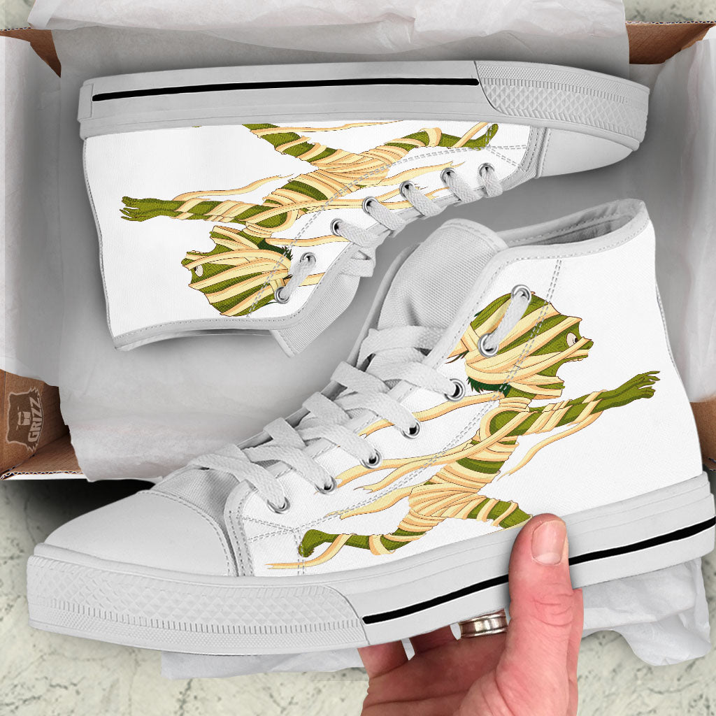 Mummy Running Print White High Top Shoes-grizzshop