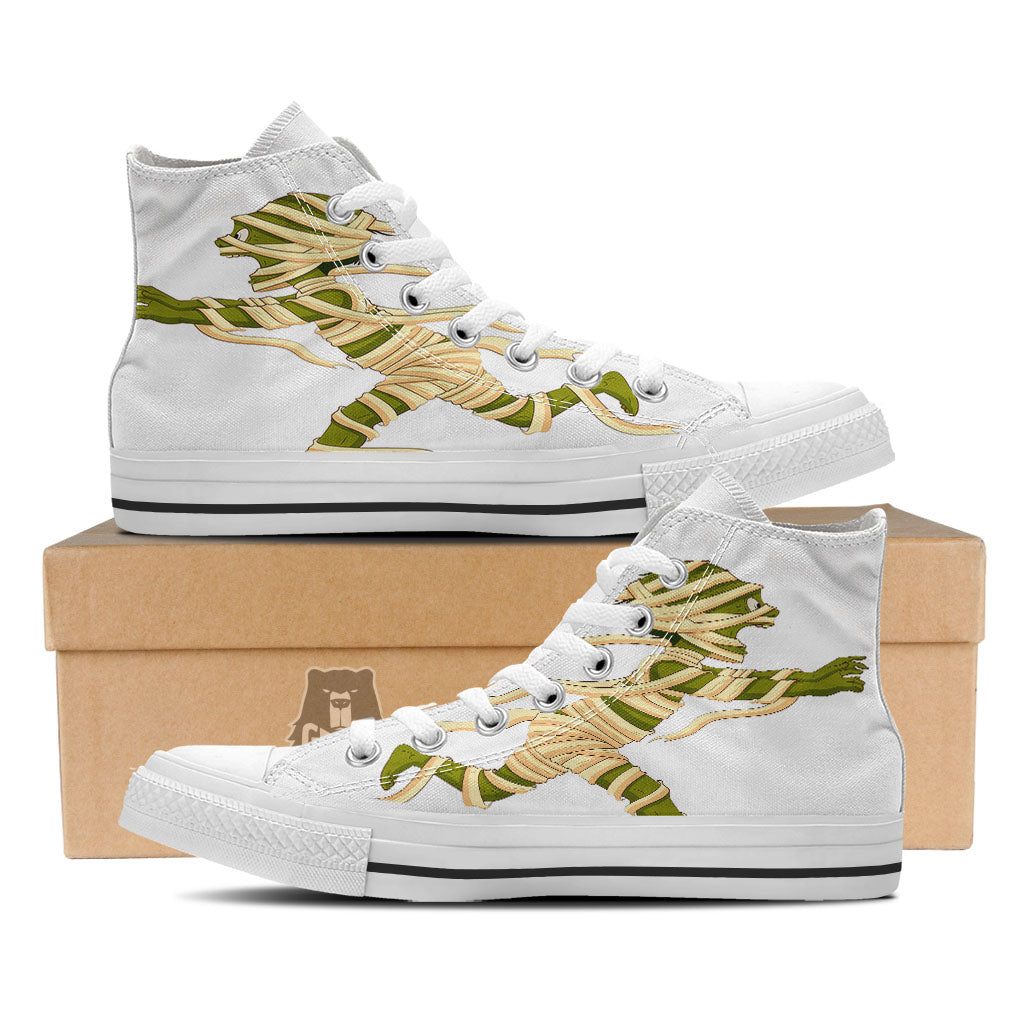 Mummy Running Print White High Top Shoes-grizzshop
