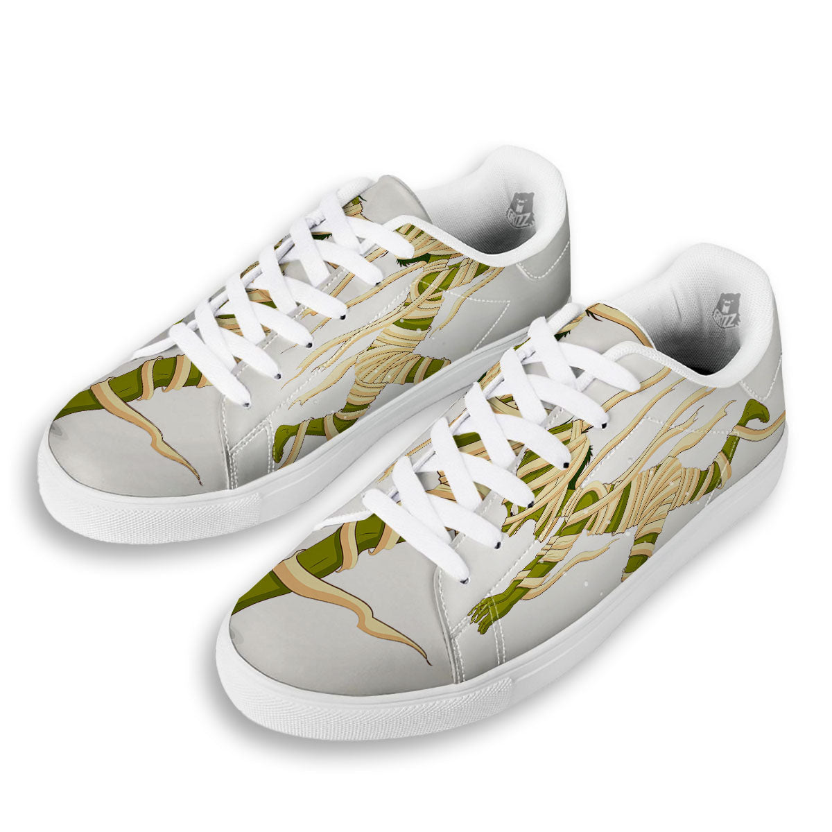 Mummy Running Print White Low Top Sneakers-grizzshop