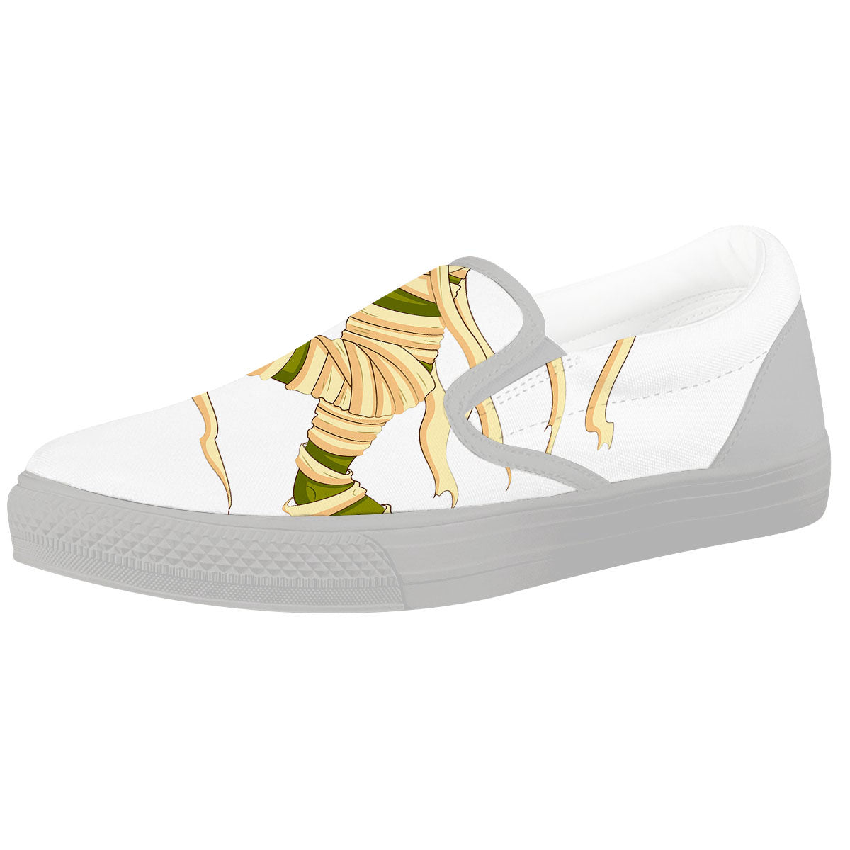 Mummy Running Print White Slip On Shoes-grizzshop
