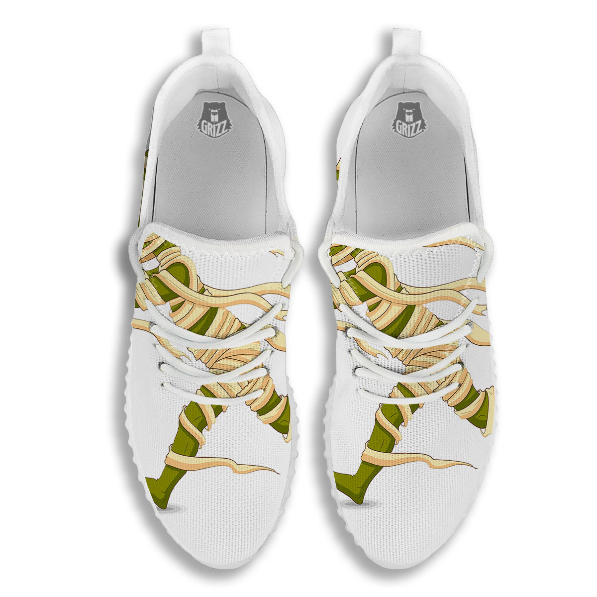 Mummy Running Print White Walking Shoes-grizzshop