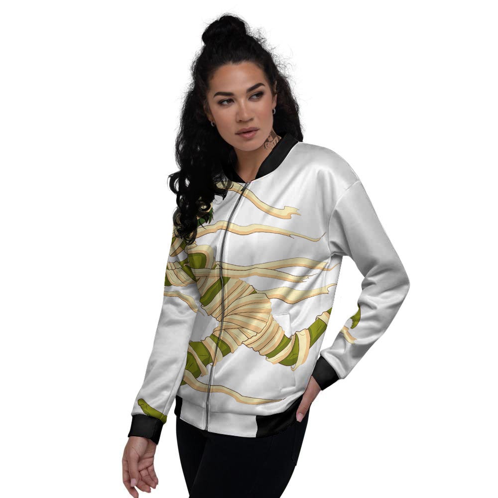 Mummy Running Print Women's Bomber Jacket-grizzshop