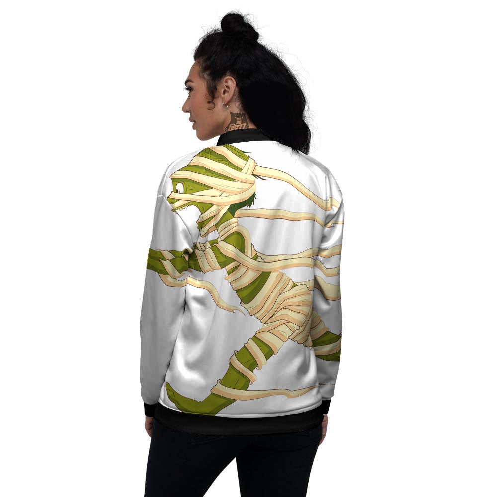 Mummy Running Print Women's Bomber Jacket-grizzshop