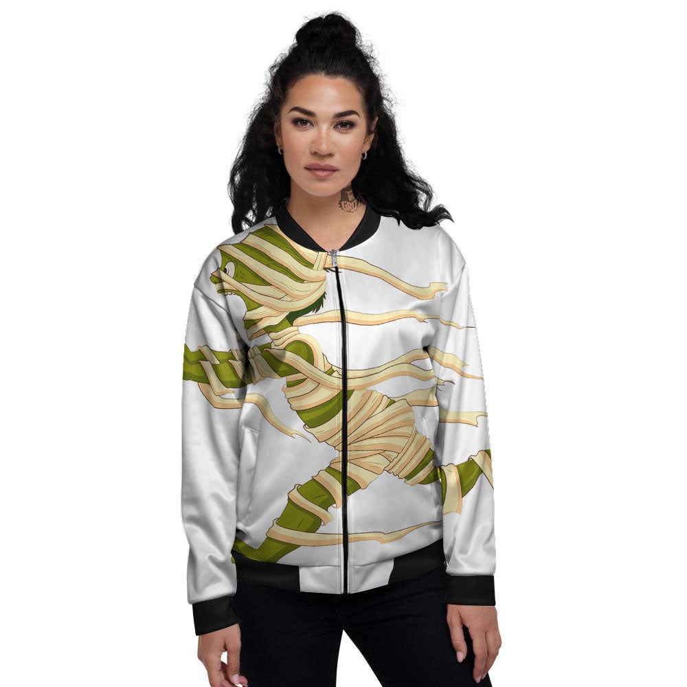 Mummy Running Print Women's Bomber Jacket-grizzshop