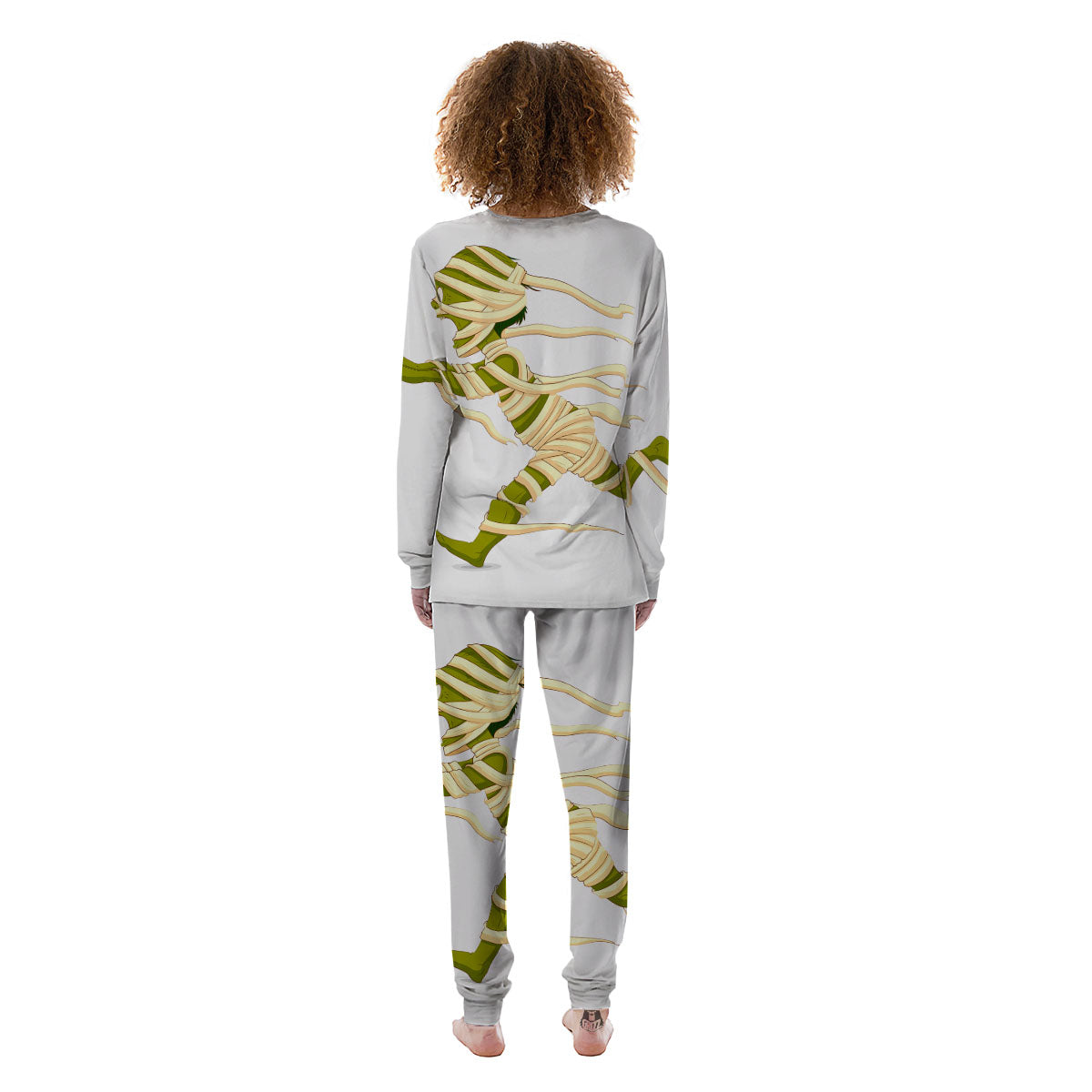 Mummy Running Print Women's Pajamas-grizzshop