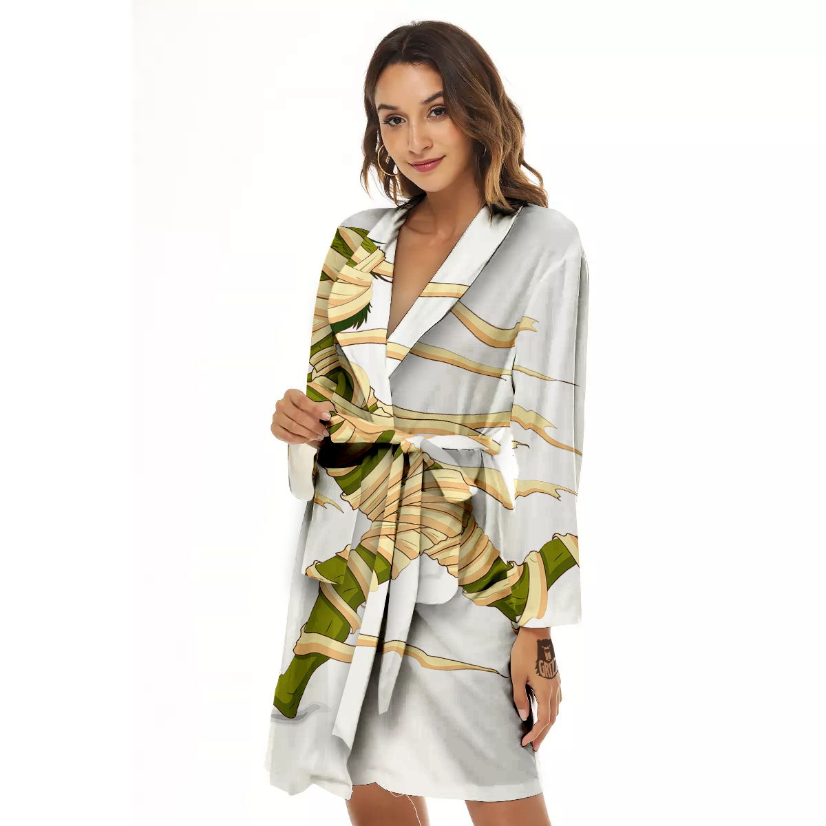 Mummy Running Print Women's Robe-grizzshop