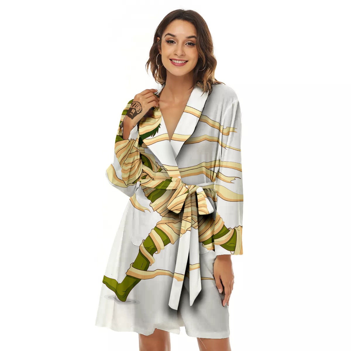 Mummy Running Print Women's Robe-grizzshop