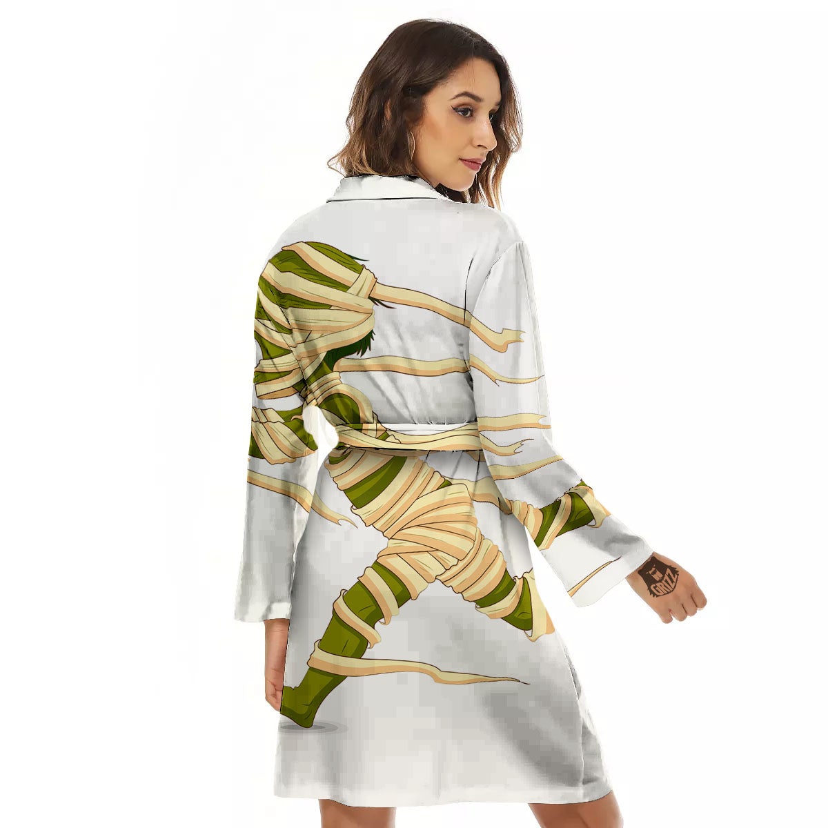 Mummy Running Print Women's Robe-grizzshop