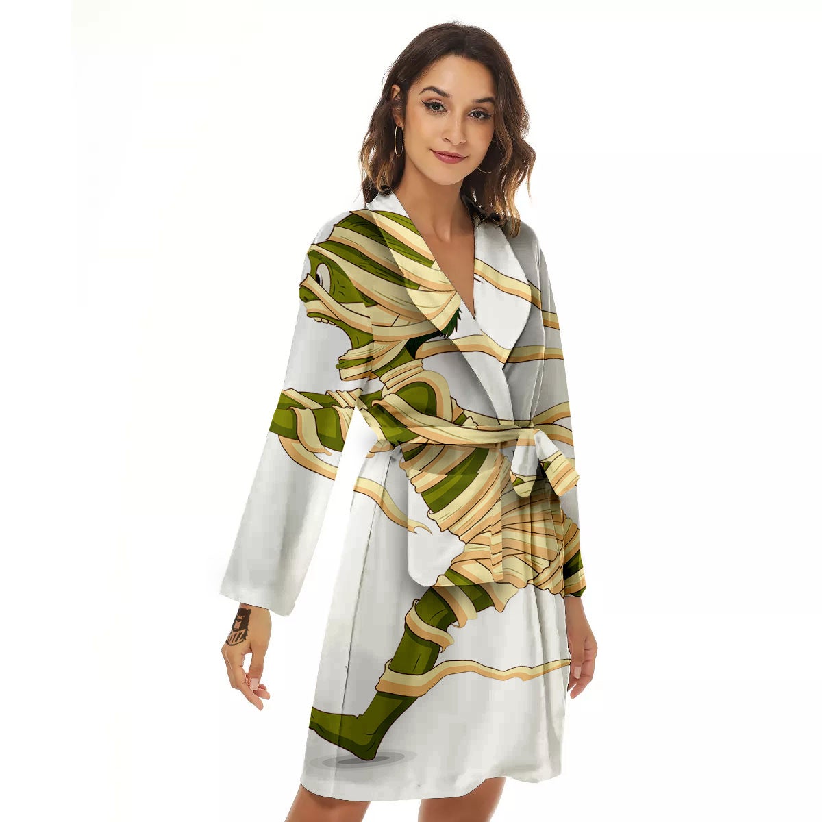 Mummy Running Print Women's Robe-grizzshop