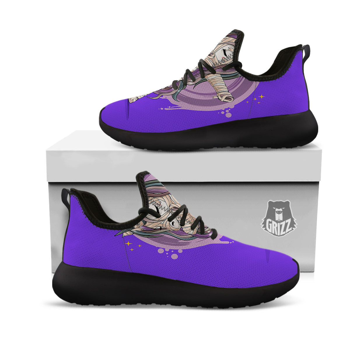 Mummy Unicorn Dap Print Black Athletic Shoes-grizzshop