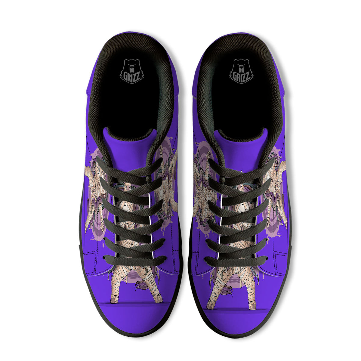 Mummy Unicorn Dap Print Black Low Top Sneakers-grizzshop