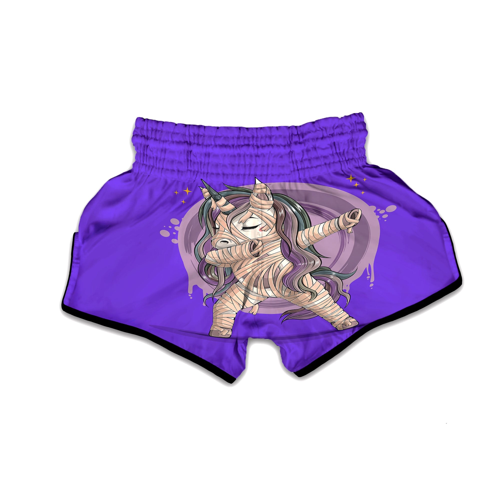Mummy Unicorn Dap Print Muay Thai Boxing Shorts-grizzshop