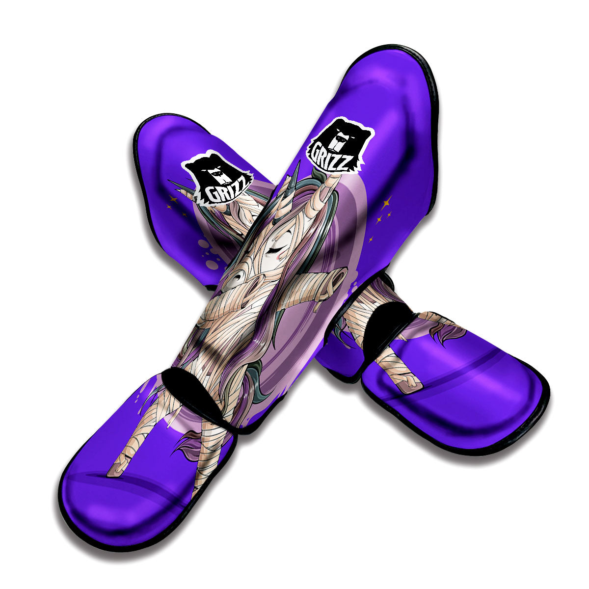 Mummy Unicorn Dap Print Muay Thai Shin Guards-grizzshop