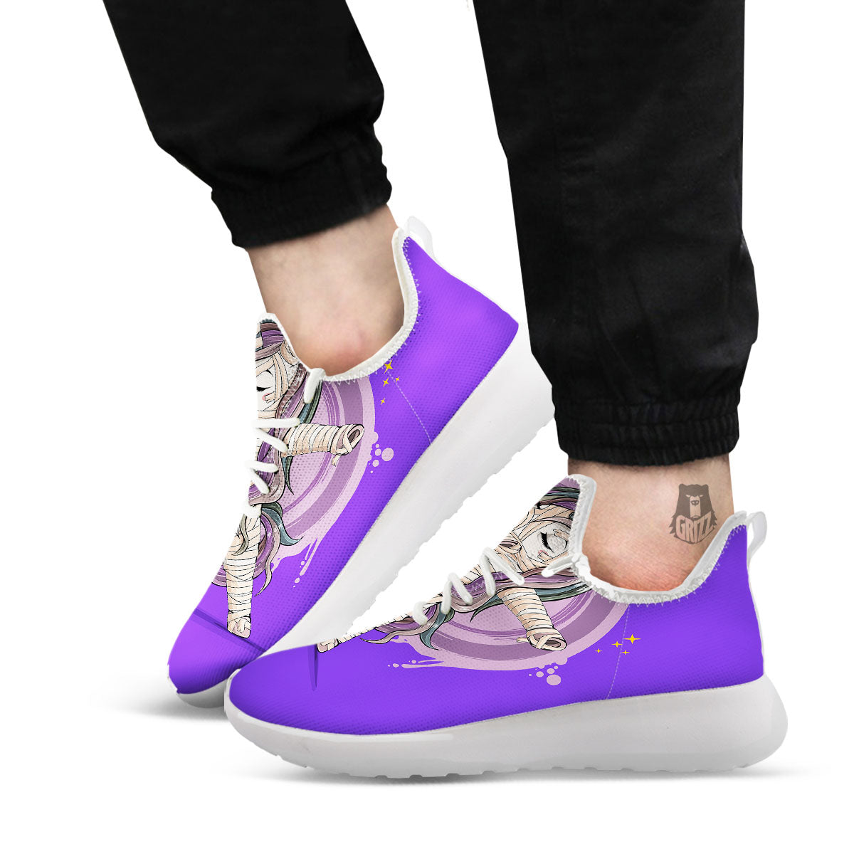 Mummy Unicorn Dap Print White Athletic Shoes-grizzshop