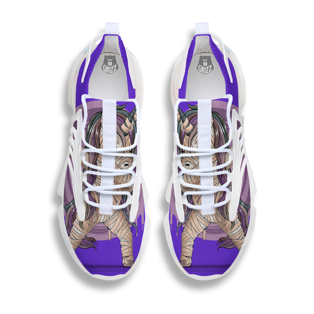 Mummy Unicorn Dap Print White Gym Shoes-grizzshop