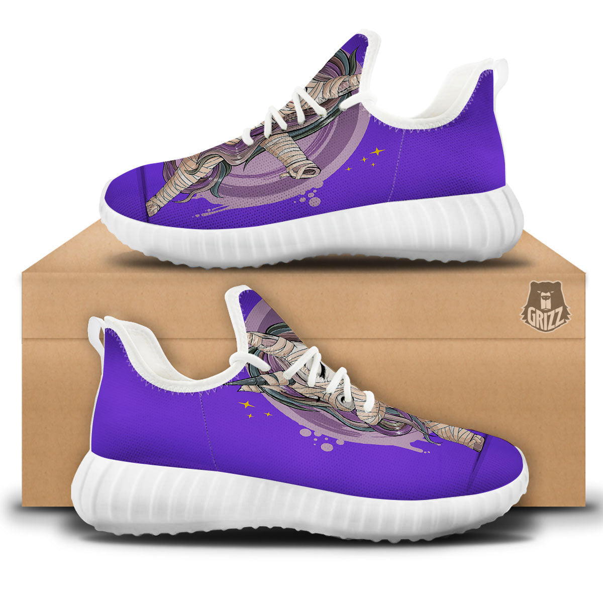 Mummy Unicorn Dap Print White Walking Shoes-grizzshop