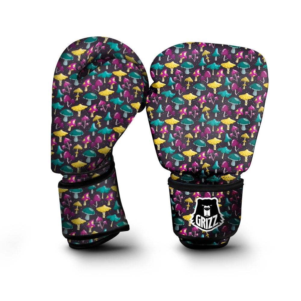 Mushroom Cartoon Print Pattern Boxing Gloves-grizzshop