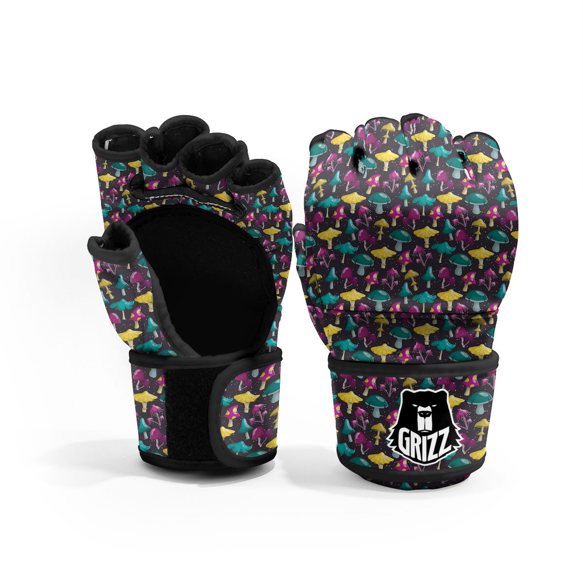 Mushroom Cartoon Print Pattern MMA Gloves-grizzshop