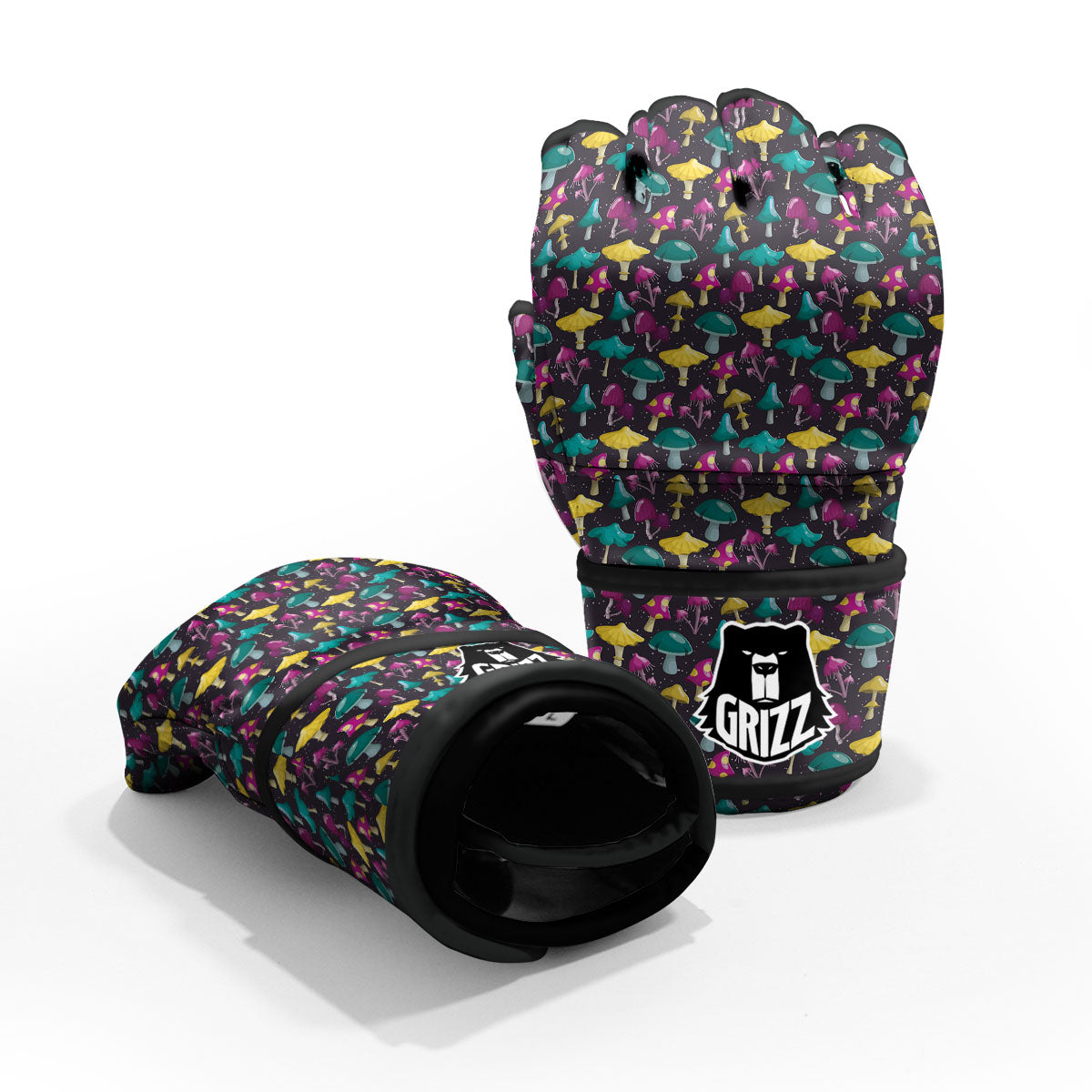 Mushroom Cartoon Print Pattern MMA Gloves-grizzshop