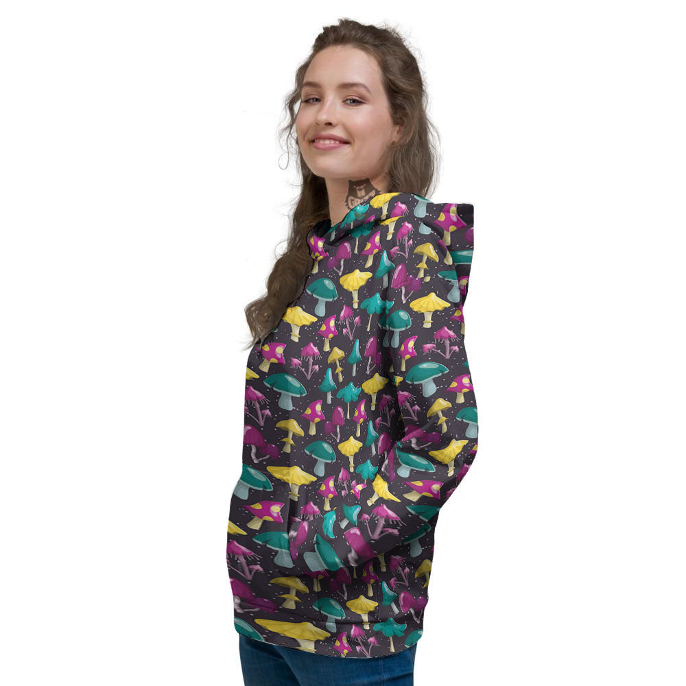 Mushroom Cartoon Print Pattern Women's Hoodie-grizzshop