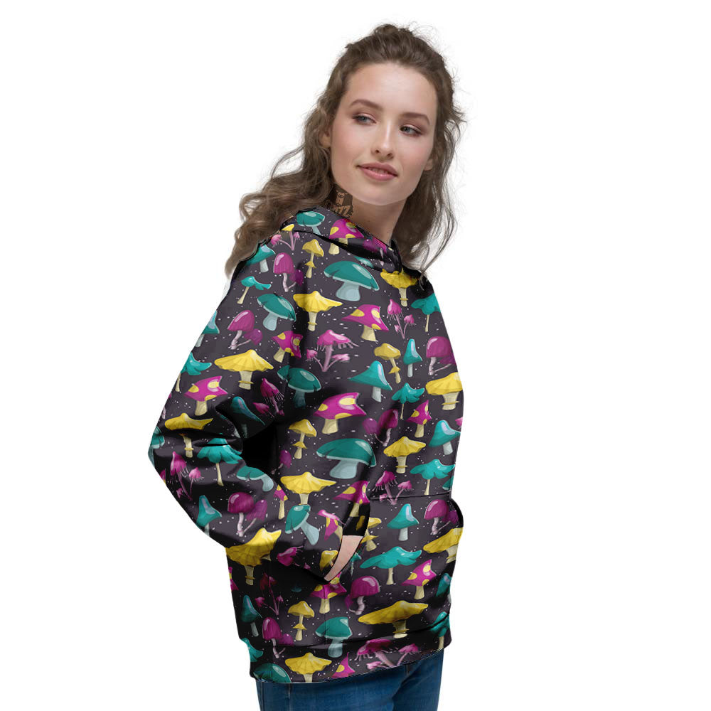 Mushroom Cartoon Print Pattern Women's Hoodie-grizzshop