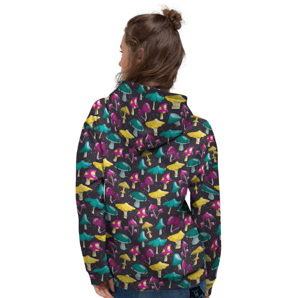 Mushroom Cartoon Print Pattern Women's Hoodie-grizzshop
