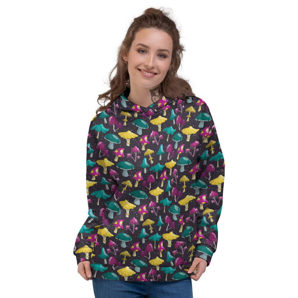 Mushroom Cartoon Print Pattern Women's Hoodie-grizzshop