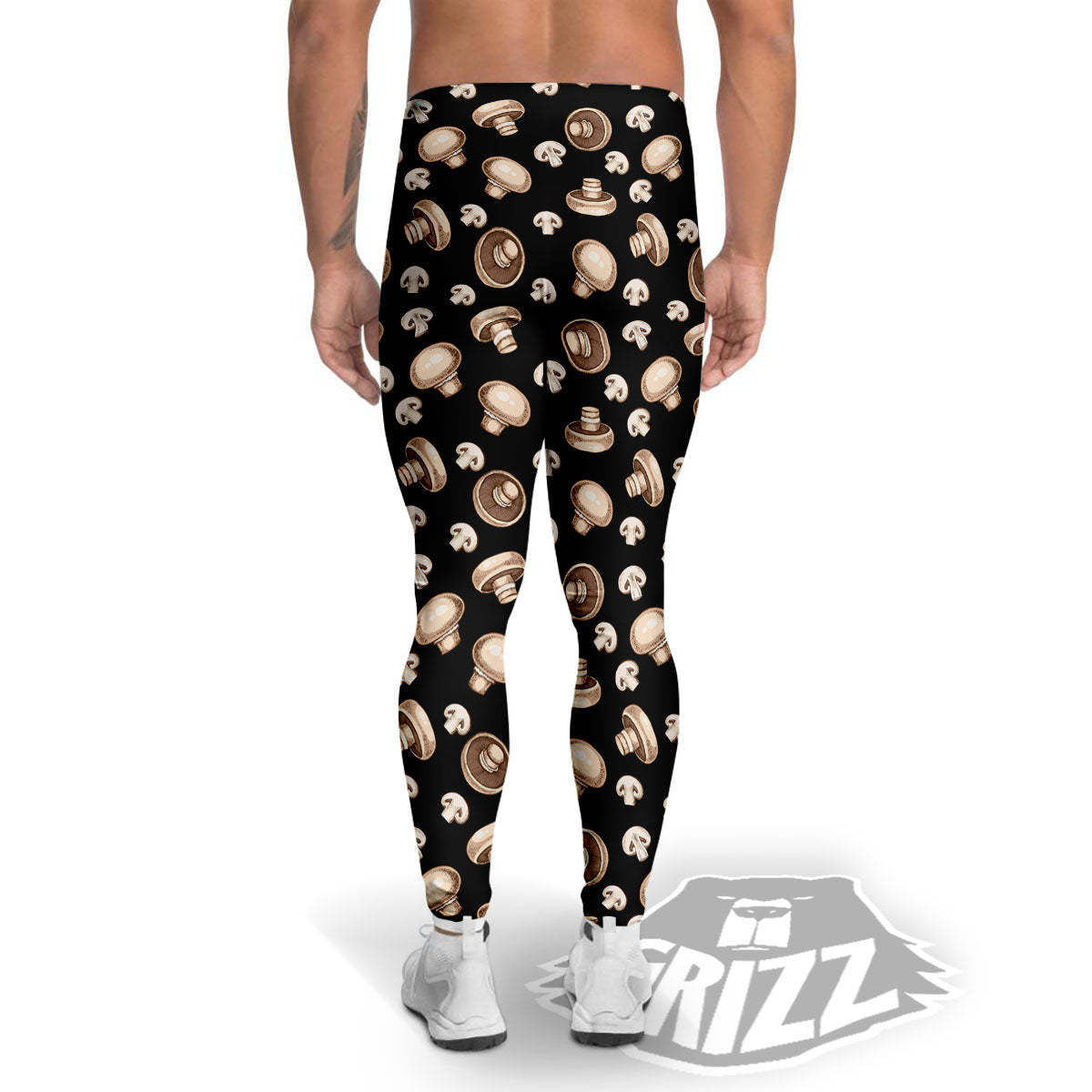 Mushroom Champignon Print Pattern Men's Leggings-grizzshop