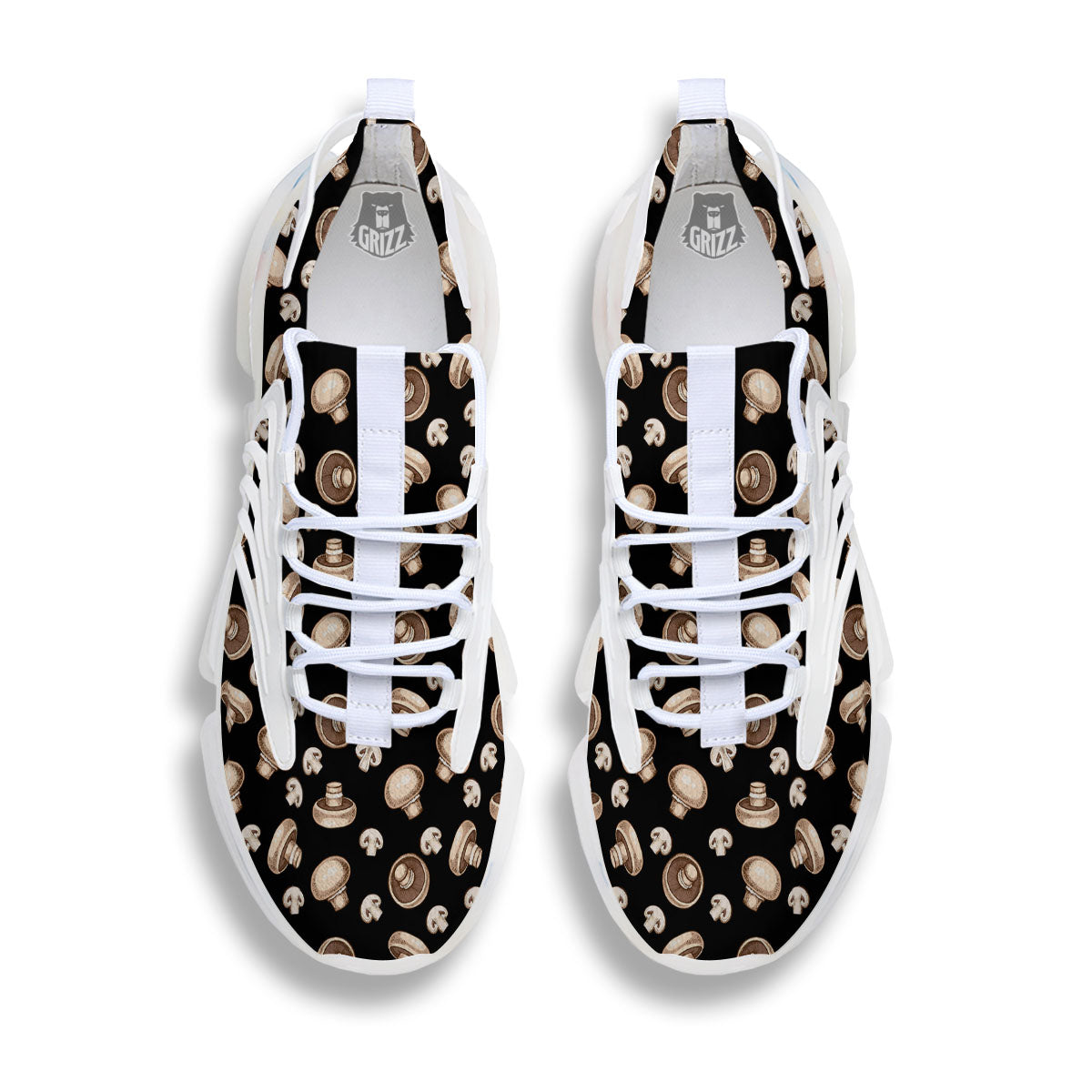 Mushroom Champignon Print Pattern White Gym Shoes-grizzshop