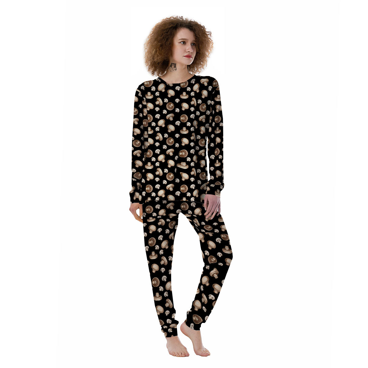 Mushroom Champignon Print Pattern Women's Pajamas-grizzshop
