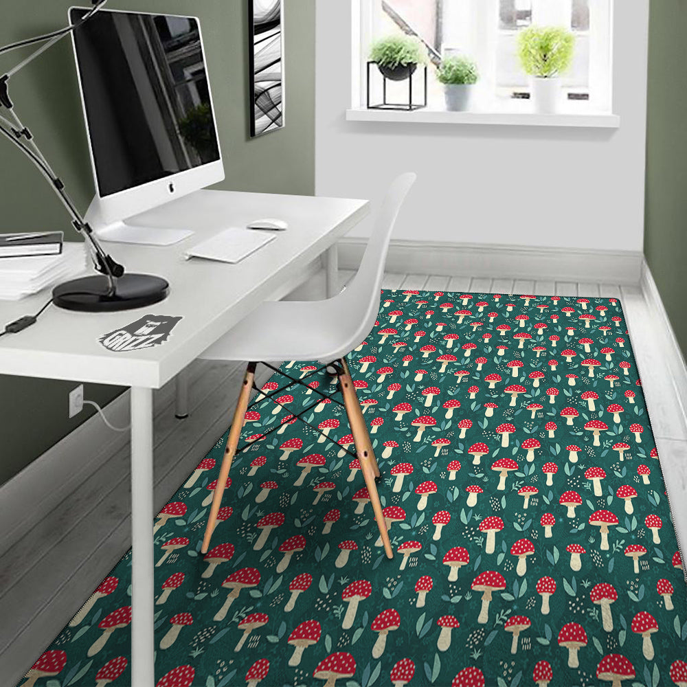 Mushroom Cute Print Pattern Floor Mat-grizzshop