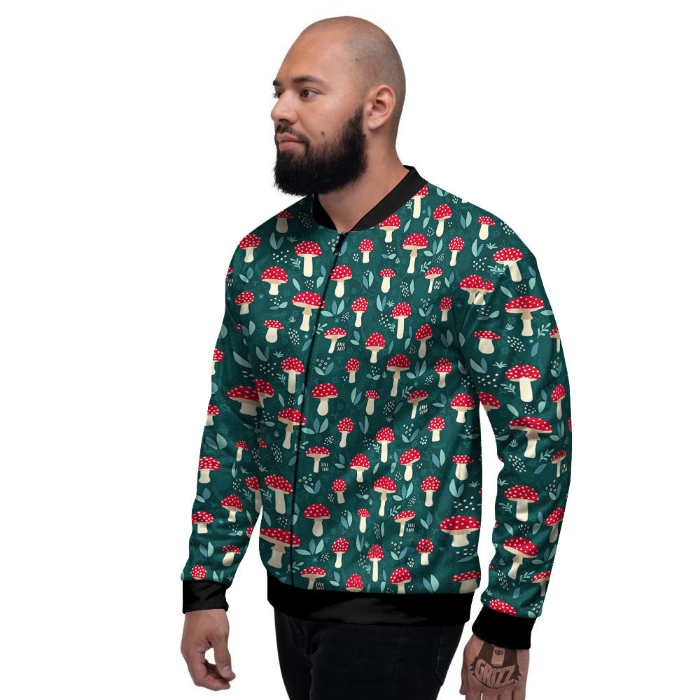 Mushroom Cute Print Pattern Men's Bomber Jacket-grizzshop