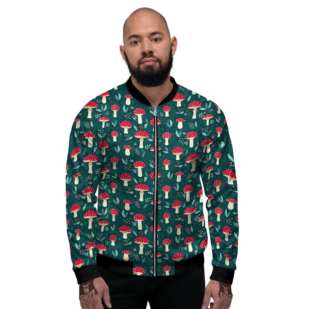 Mushroom Cute Print Pattern Men's Bomber Jacket-grizzshop