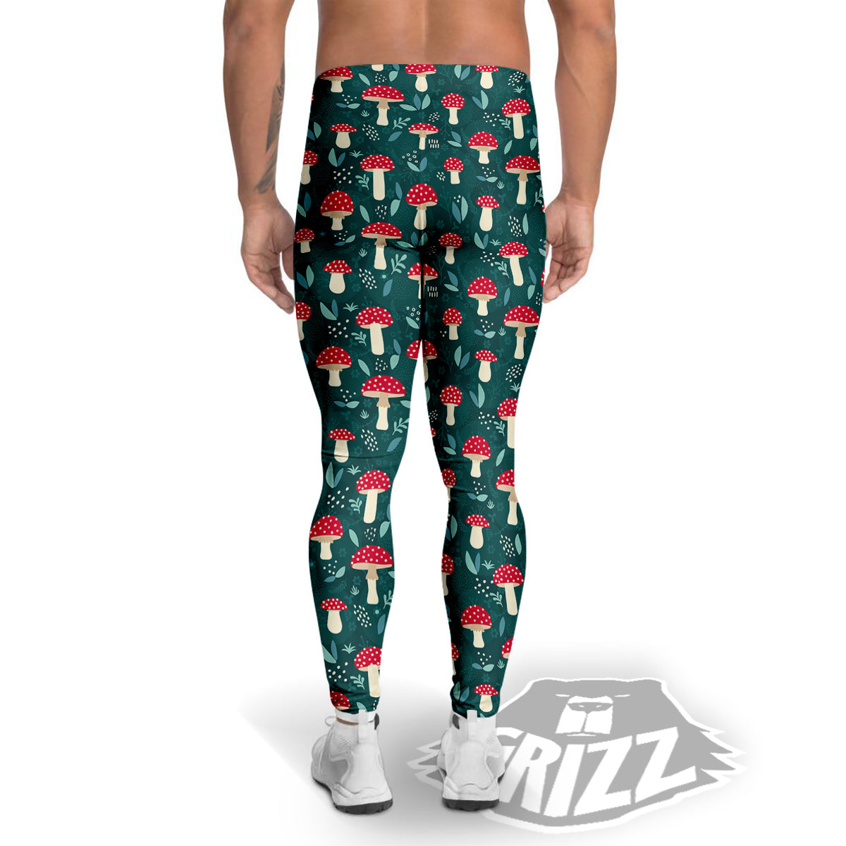 Mushroom Cute Print Pattern Men's Leggings-grizzshop