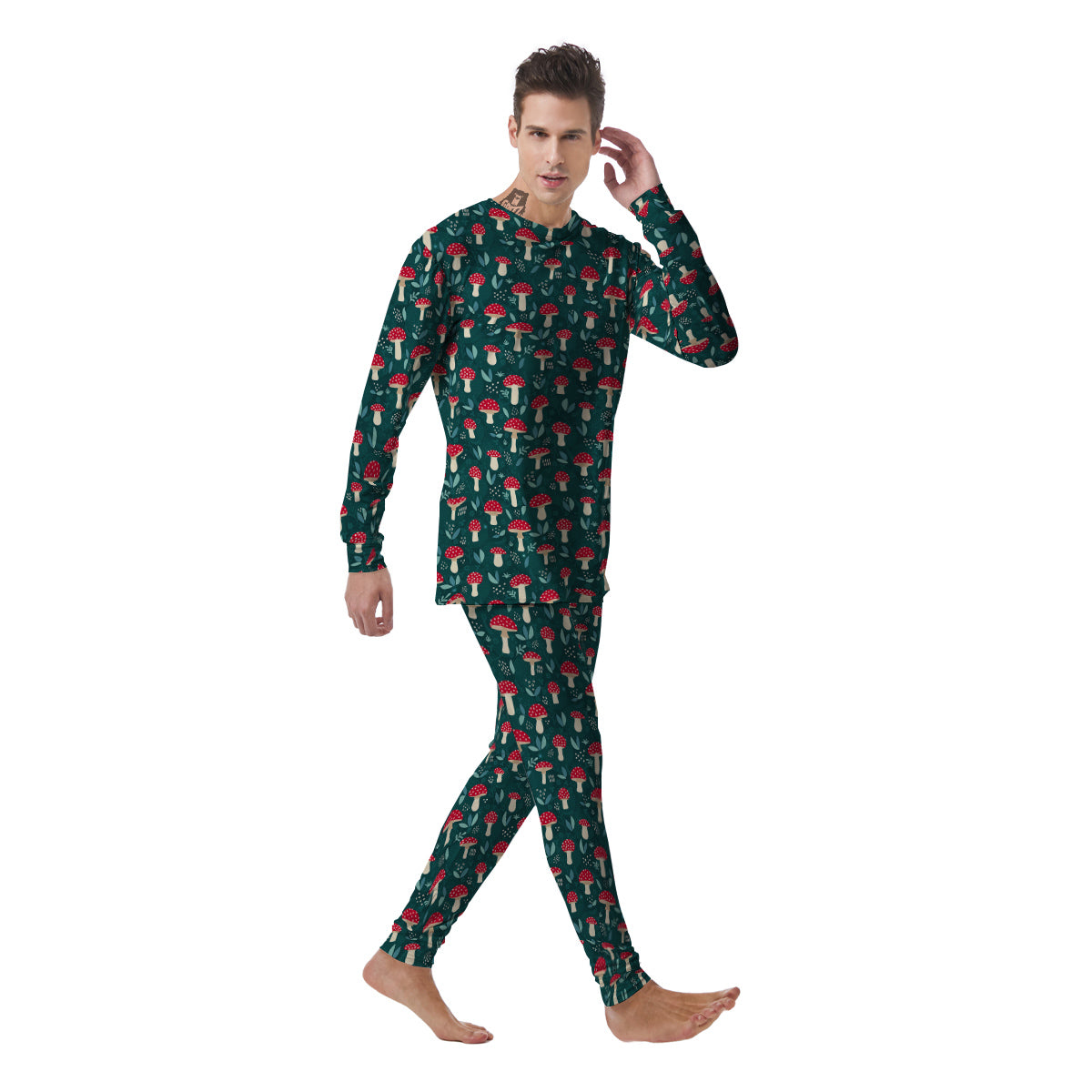 Mushroom Cute Print Pattern Men's Pajamas-grizzshop