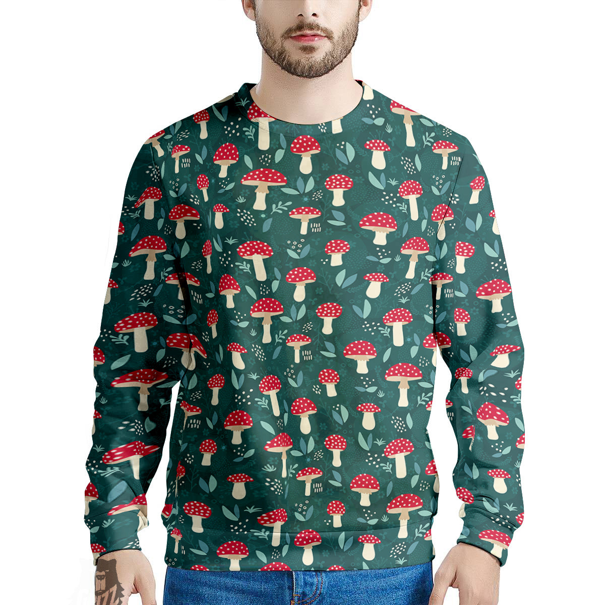 Mushroom Cute Print Pattern Men's Sweatshirt-grizzshop