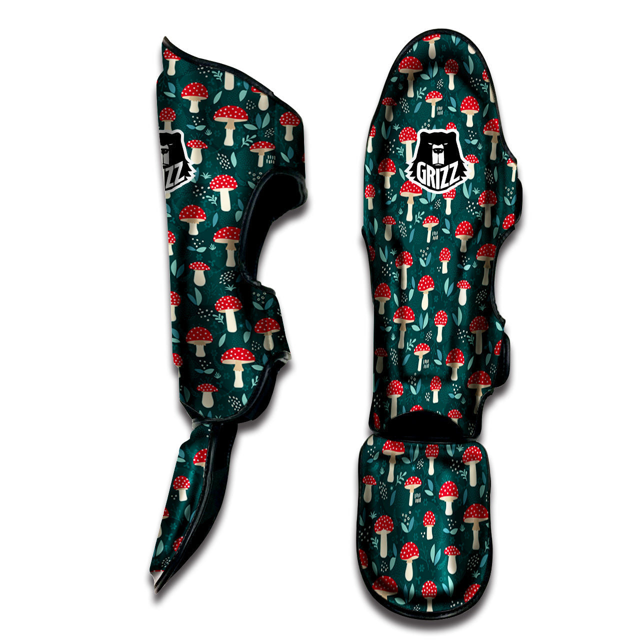 Mushroom Cute Print Pattern Muay Thai Shin Guards-grizzshop