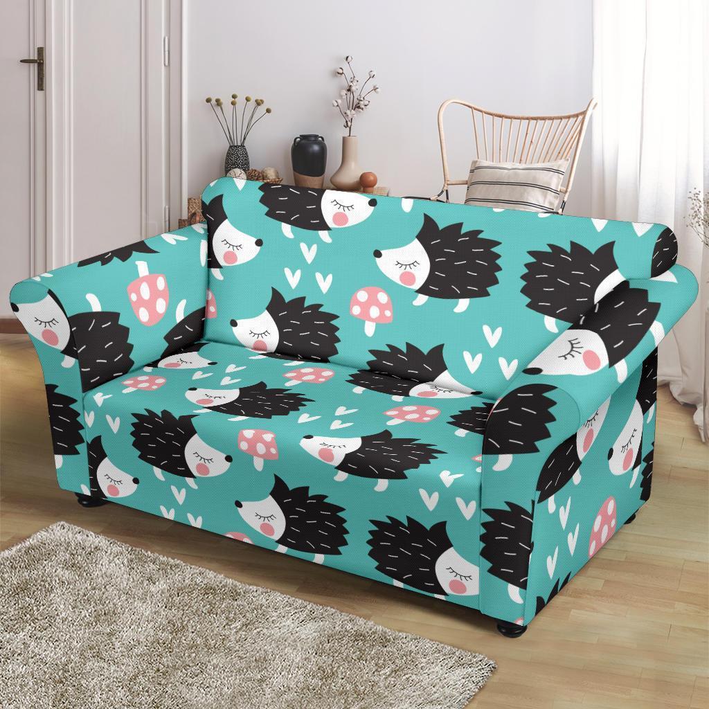 Mushroom Hedgehogs Loveseat Cover-grizzshop