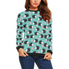 Mushroom Hedgehogs Pattern Print Women Crewneck Sweatshirt-grizzshop