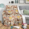 Mushroom Pattern Print Blanket-grizzshop