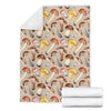 Mushroom Pattern Print Blanket-grizzshop