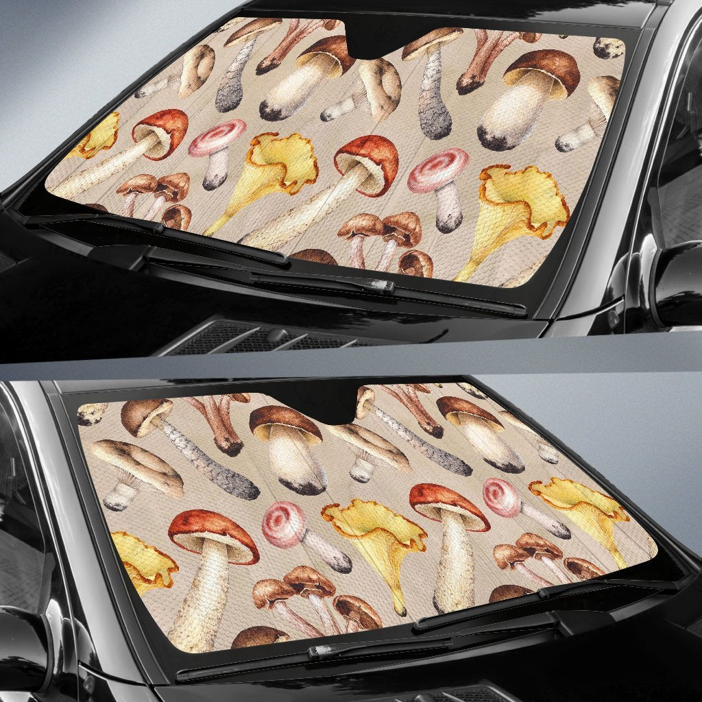 Mushroom Pattern Print Car Sun Shade-grizzshop