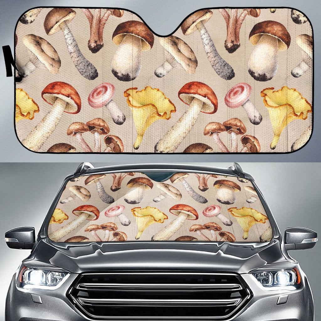 Mushroom Pattern Print Car Sun Shade-grizzshop