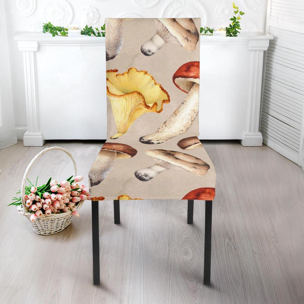 Mushroom Pattern Print Chair Cover-grizzshop