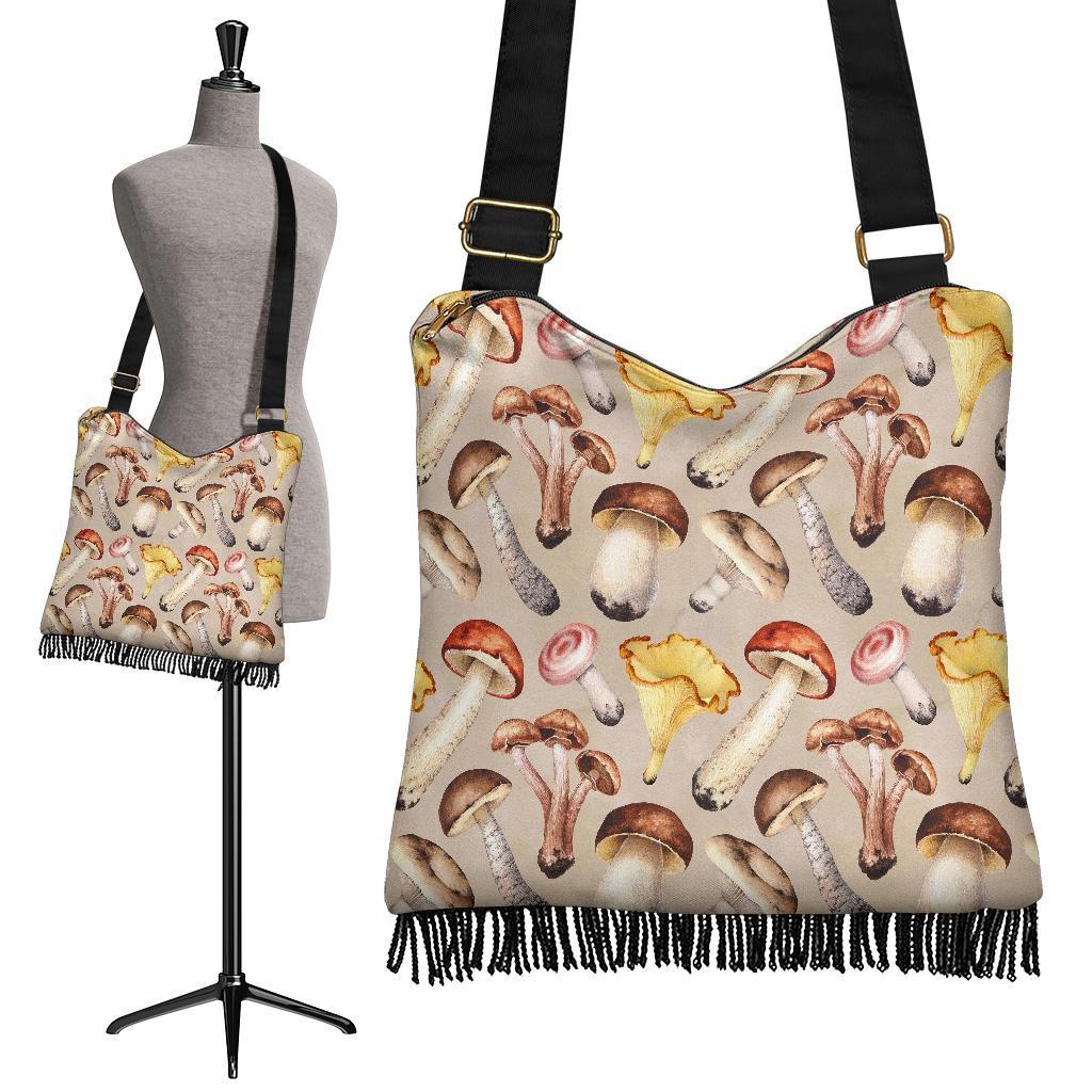 Mushroom Pattern Print Crossbody Bags-grizzshop