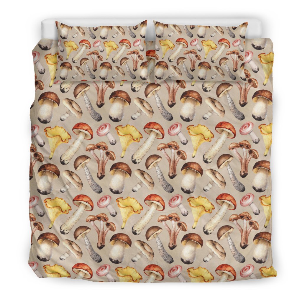 Mushroom Pattern Print Duvet Cover Bedding Set-grizzshop