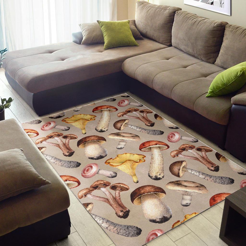 Mushroom Pattern Print Floor Mat-grizzshop